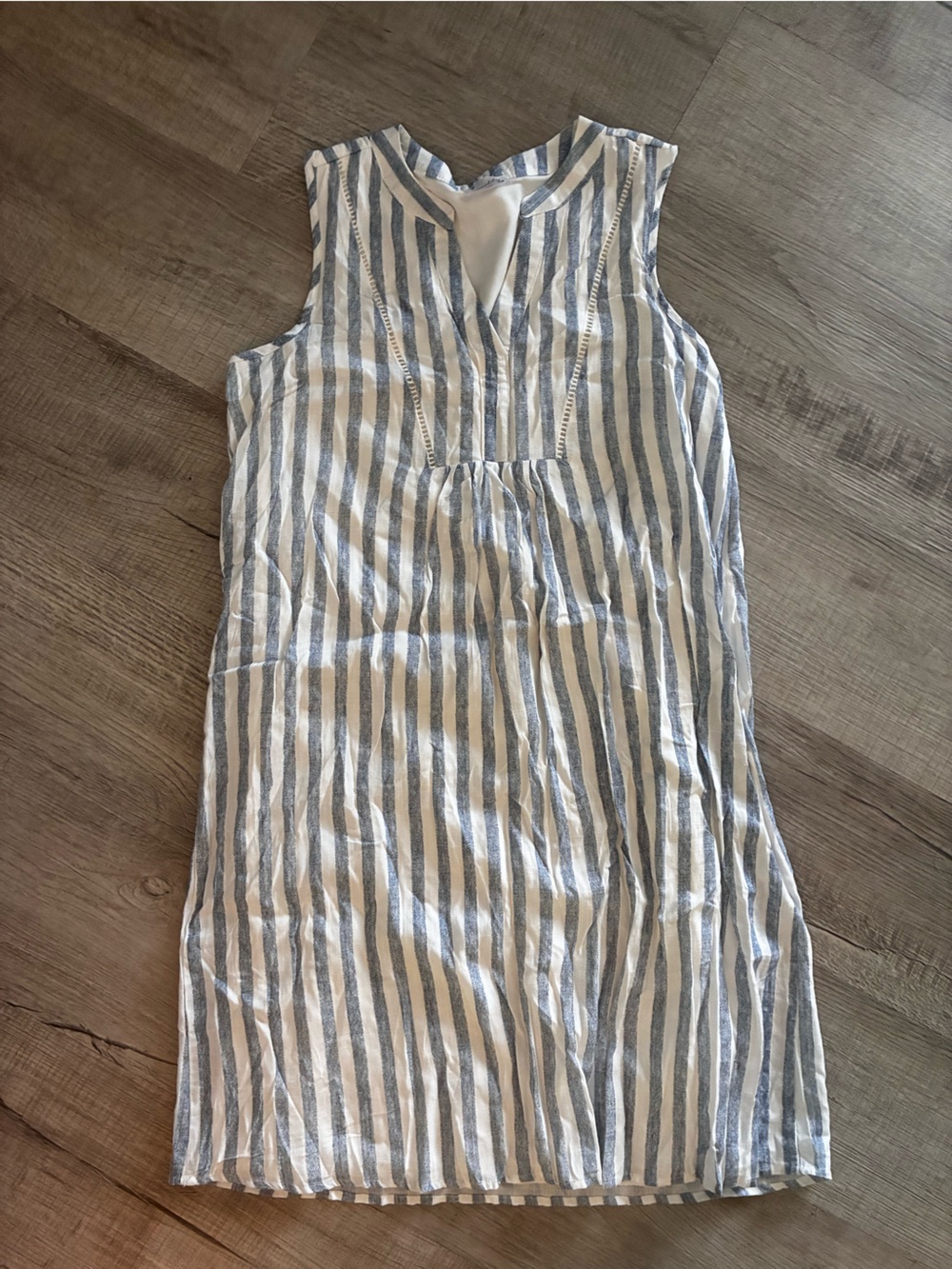 Women’s Blue and White Striped Sundress small